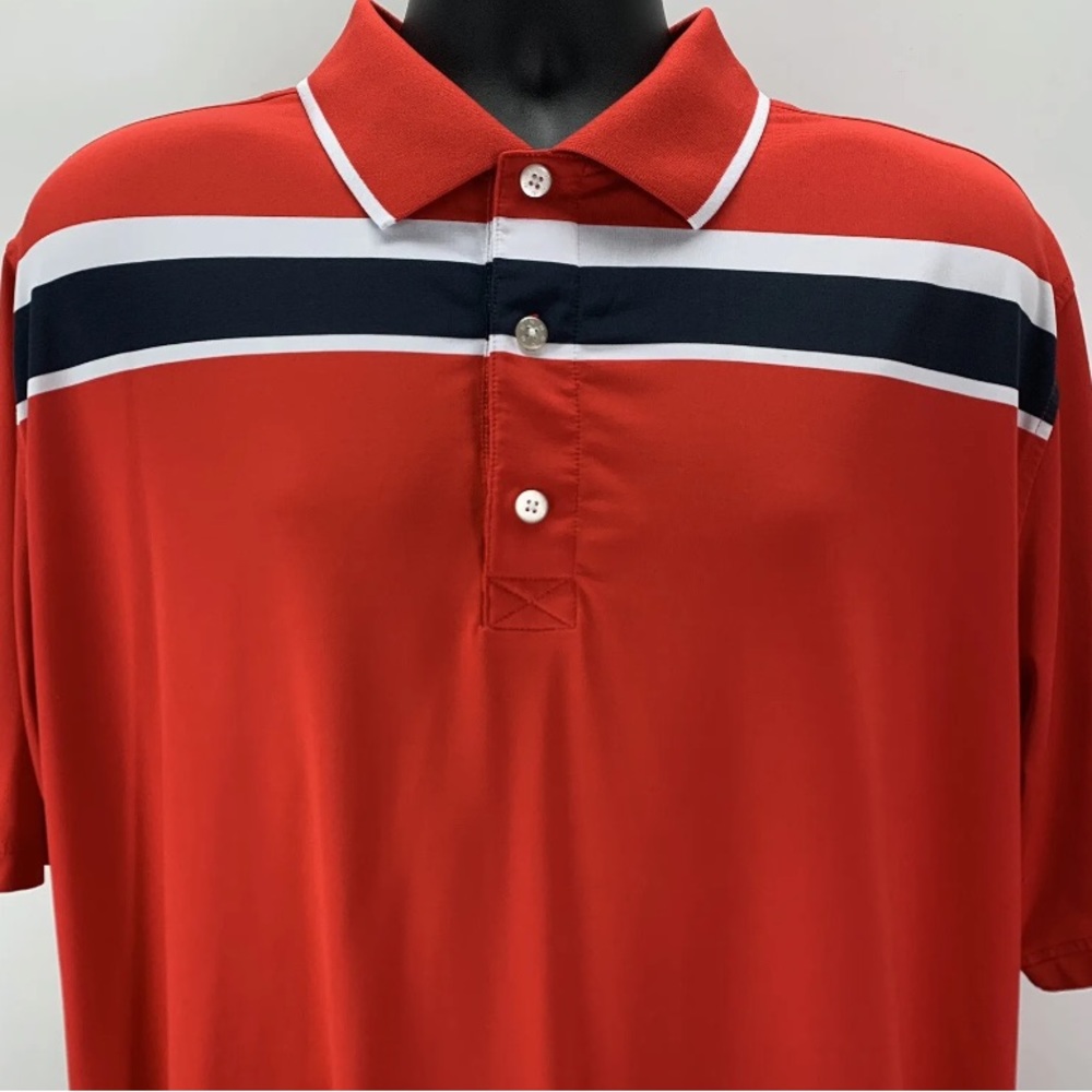FootJoy Polo Golf Shirt Mens XL FJ Collared Performance Activewear Logo Red